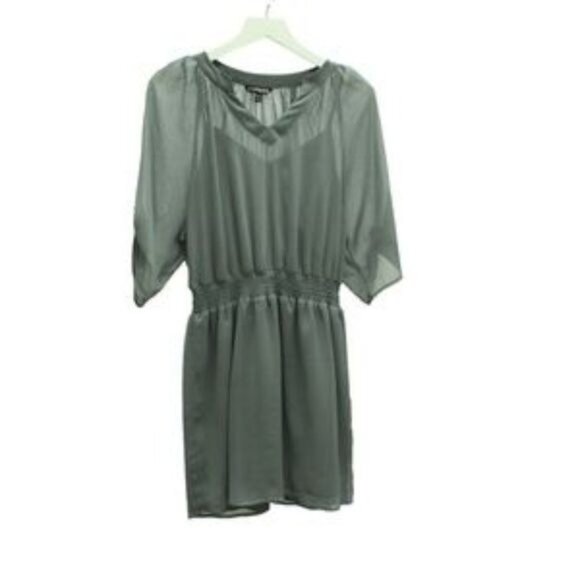 Express Grey Shimmer Dress - Picture 2 of 5